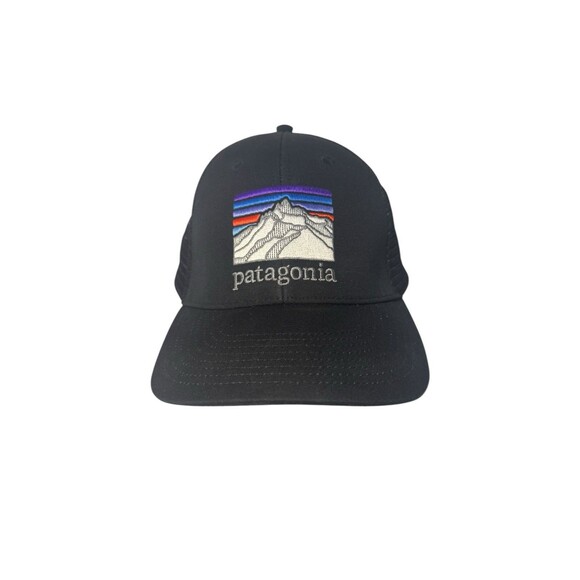 EUC Patagonia Mesh Canvas Patch Mountains Logo Formed Bill netplus Trucker Hat - Picture 11 of 15